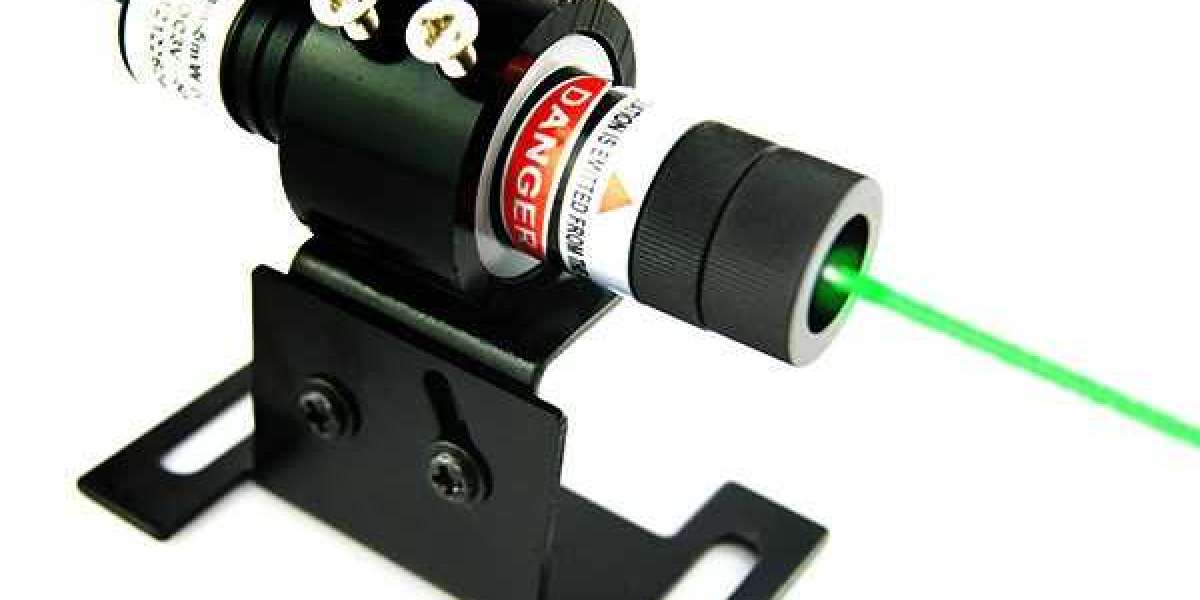 How does 532nm green line laser alignment work for industrial measuring work?